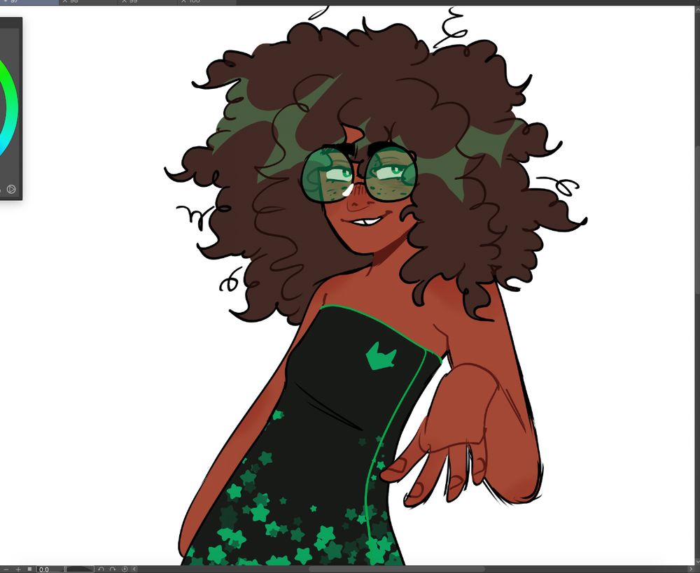 Digital art of Jade Harley from the webcomic Homestuck .