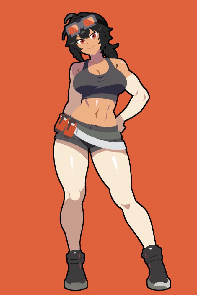 Grace Howard, from Zenless Zone Zero, with a very noticeable tan