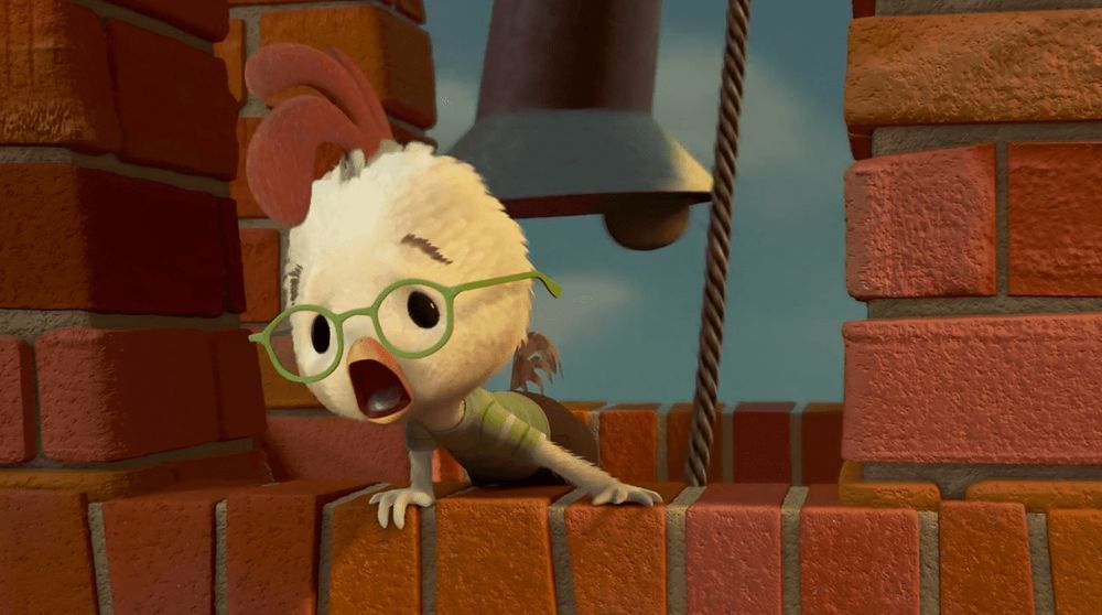 Chicken Little announcing to the townsfolk that the sky is falling over Oakey Oaks