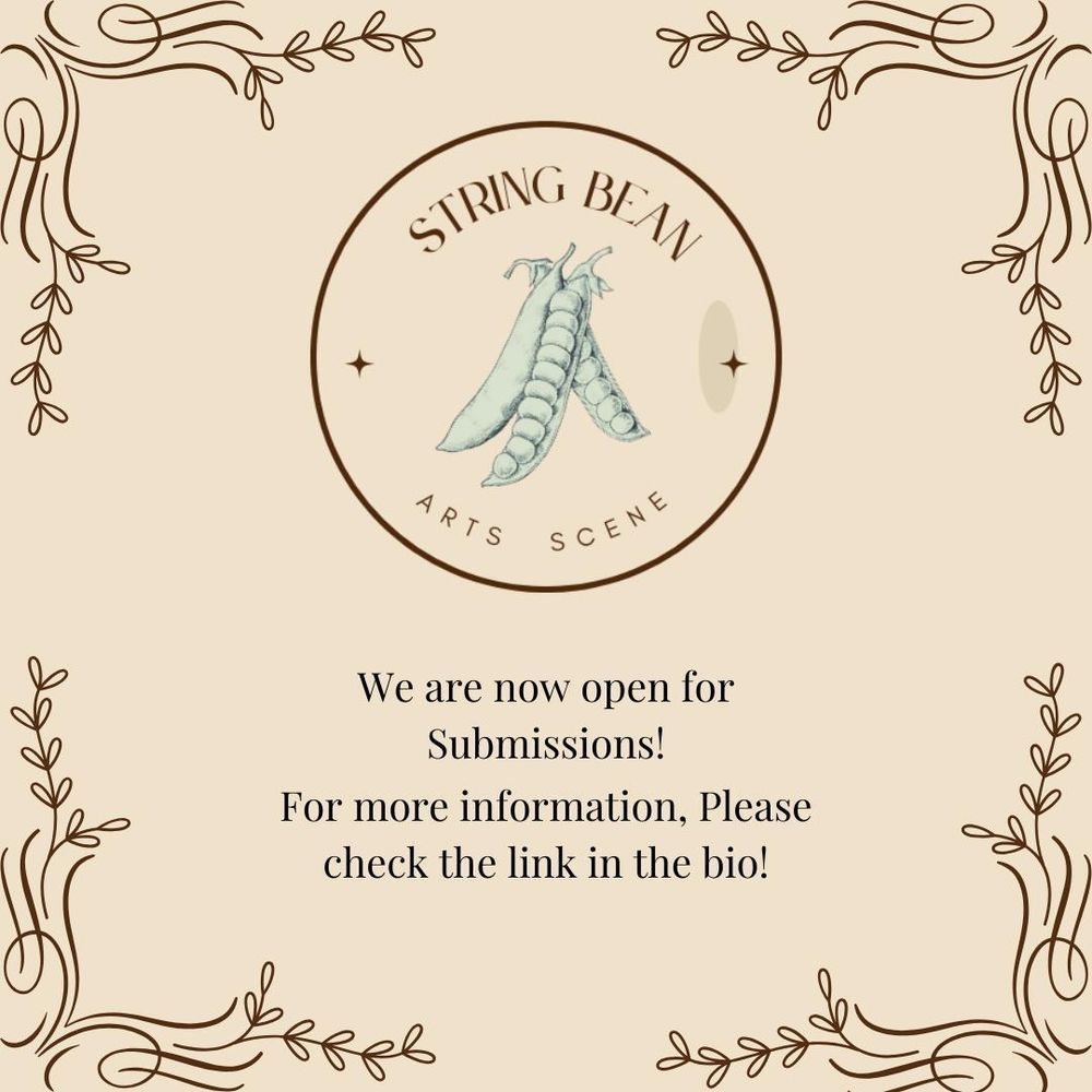 Submissions are open for String Bean Arts Scene and this image is describing that fact.
