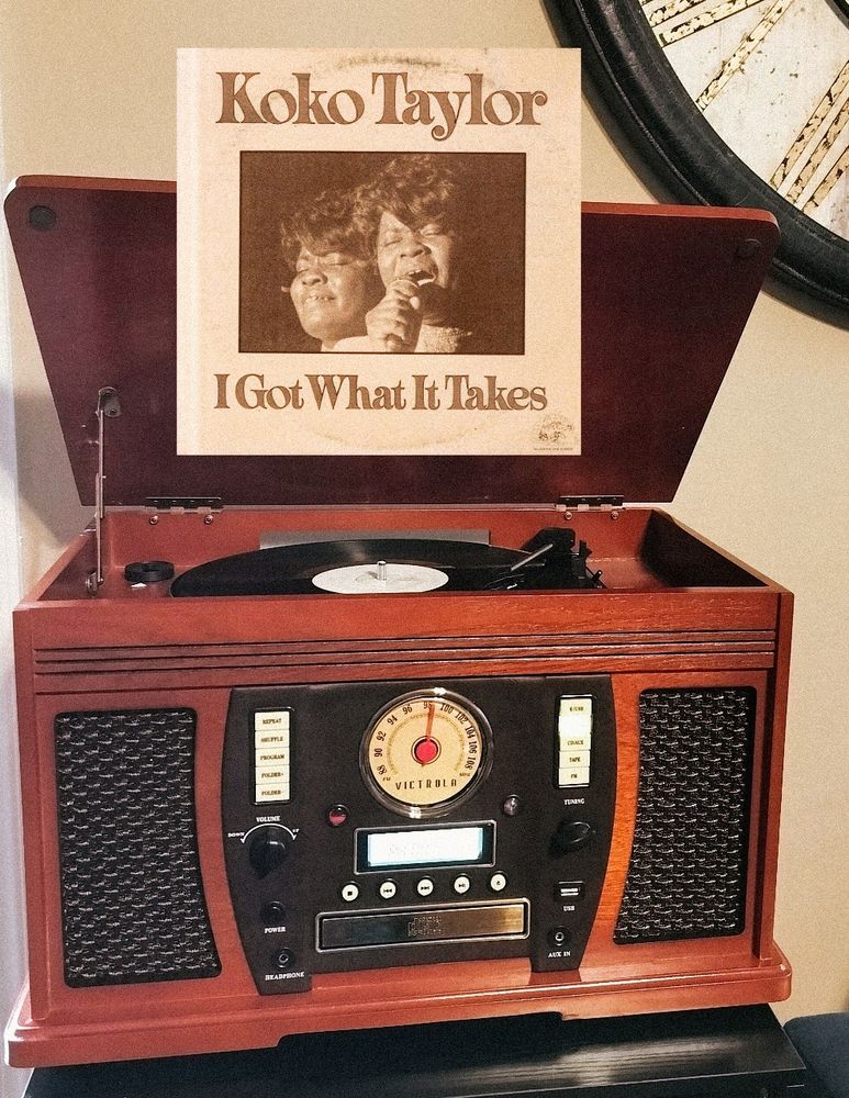 record player spinning Koko Taylor's album I Got What It Takes