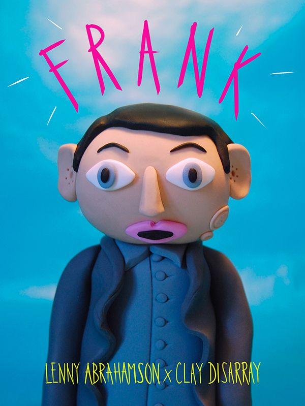 My poster for Frank with my clay model of the titular character 