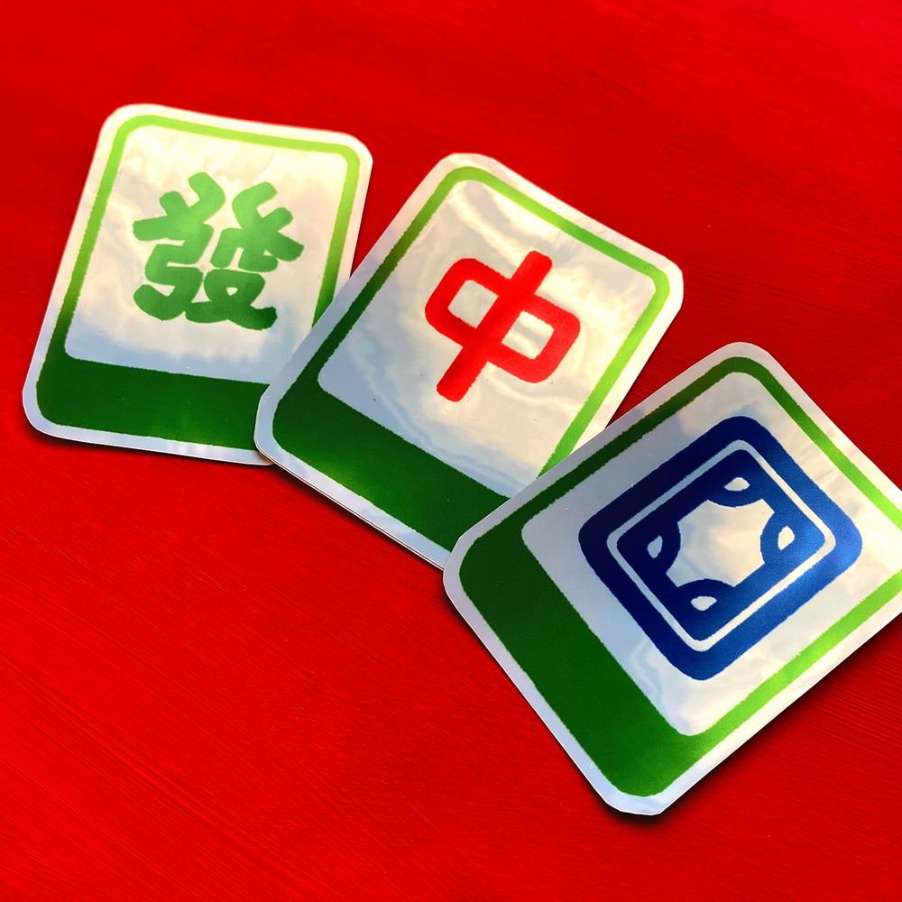 Photo of shiny mahjong stickers