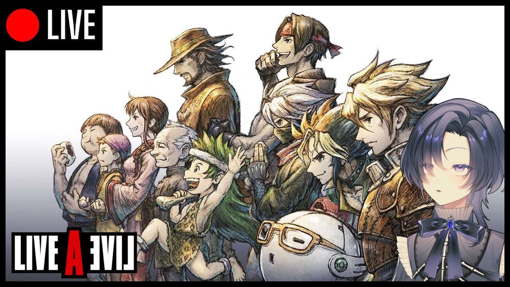 A promotional image featuring Dokuro standing at the right of all the playable characters in Live A Live

LIVE
LIVE A LIVE