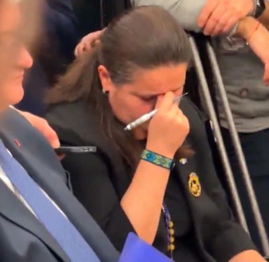 [Ukrainian Ambassador Oksana Markarova facepalming]