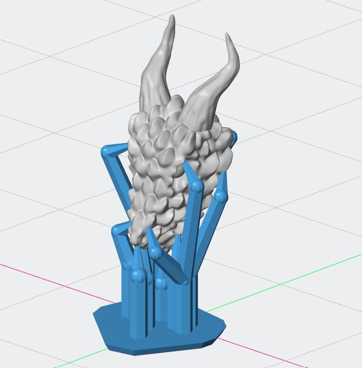 Dragonborn head supported for printing