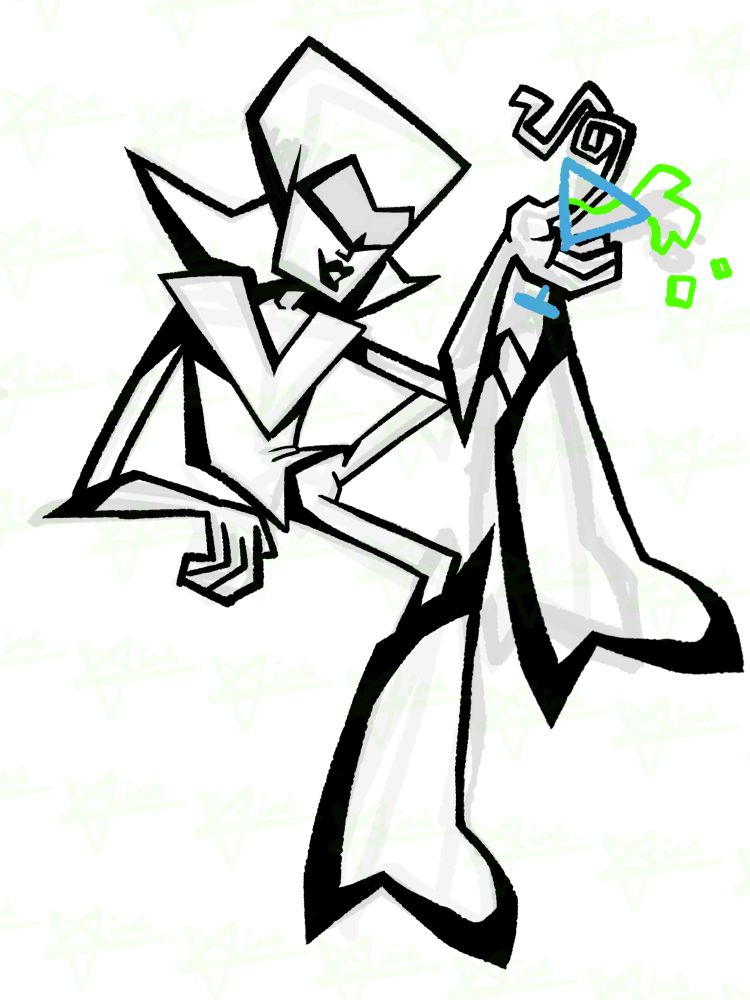 Cartoon style lineart of Queen from Deltarune on a white background. The sketch layer is lightly visible underneath the black lines. The lineart for the Margherita glass of battery acid she is holding is coloured. 
