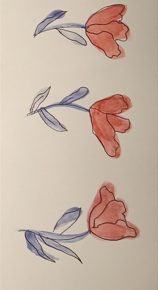 acuarela de unas flores, quizás amapolas?