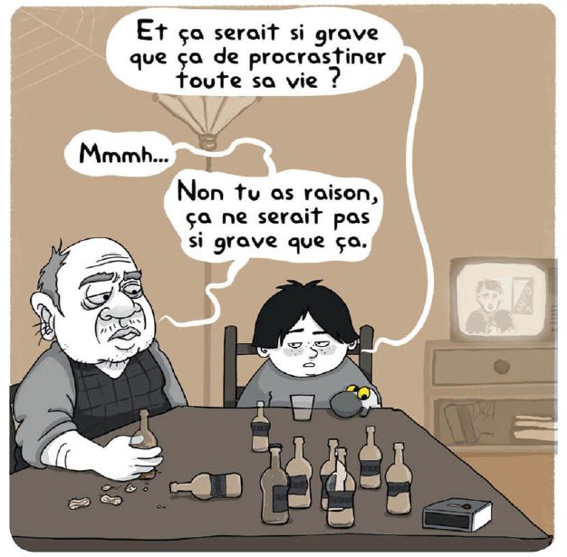 Extrait de la BD Marius et Kapou, conversation entre Marius et son Papi.