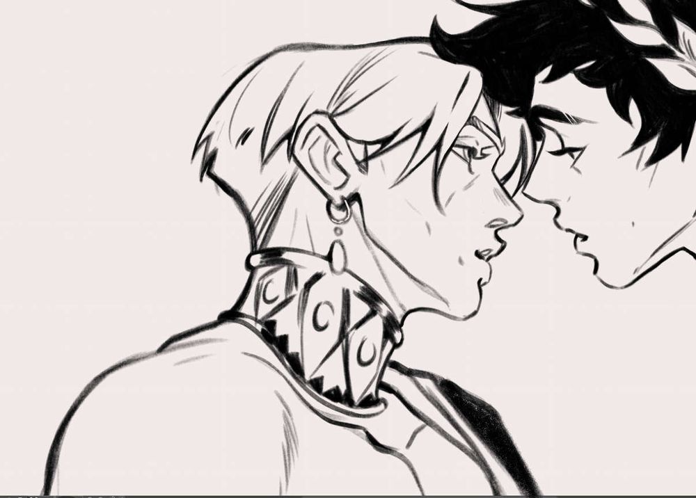 to boys about to kiss, sketch