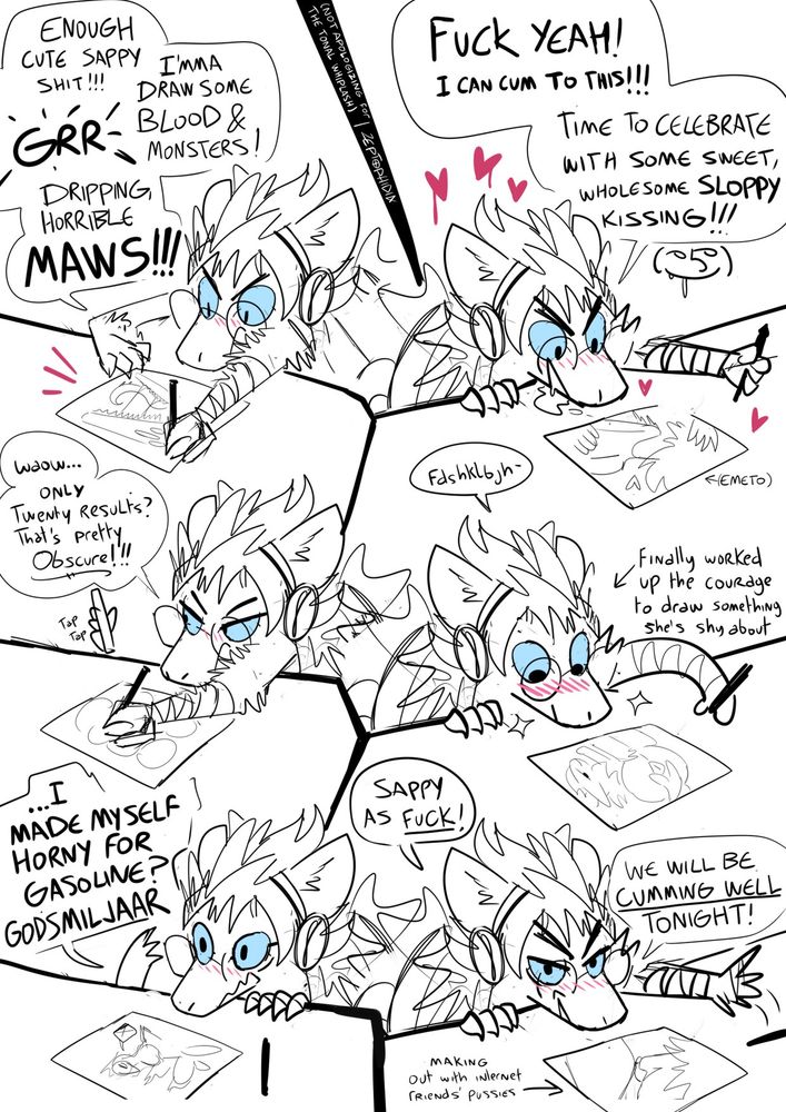 Circe going through many moods while drawing.