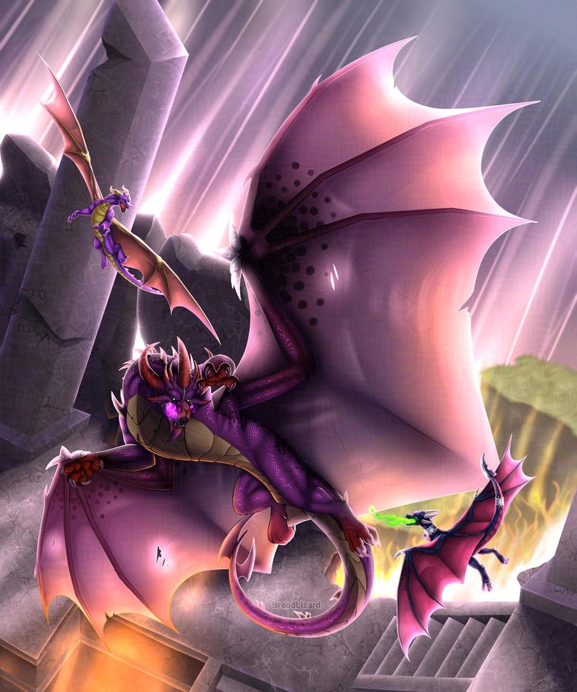 Final battle between Malefor, Spyro, and Cynder in The Legend of Spyro: Dawn of the Dragon
