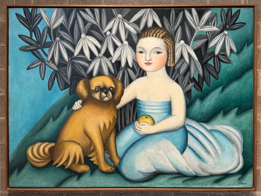 Suzanne Phocas, Child with dog (1925-26). At the Yale University Art Gallery.