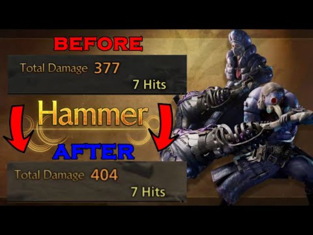 Hammer Damage before and after the buffs!