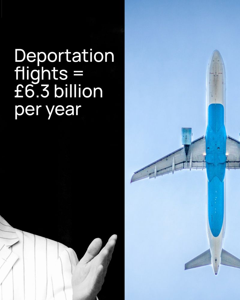 Deportation flights = £6.3 billion per year 