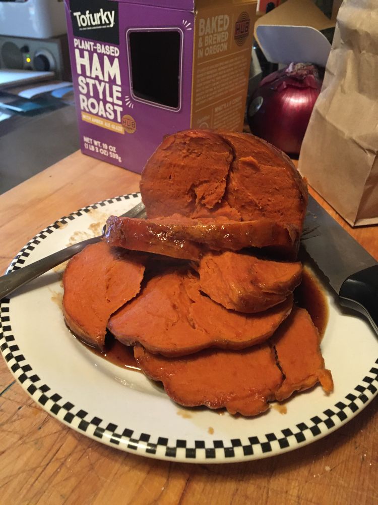 Tofurkey ham style roast, sliced 