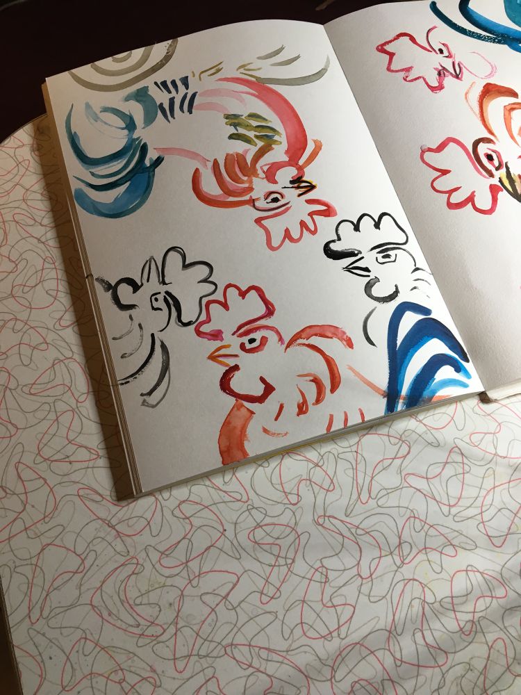 Colorful Sketches of a chicken