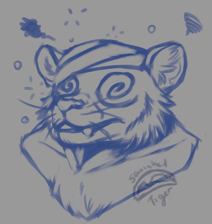 Aaron the Tiger with bandaged head
Currently recovering from a concussion 
Drive safe guys cars are dangerous don’t risk anyone’s life for no damn reason