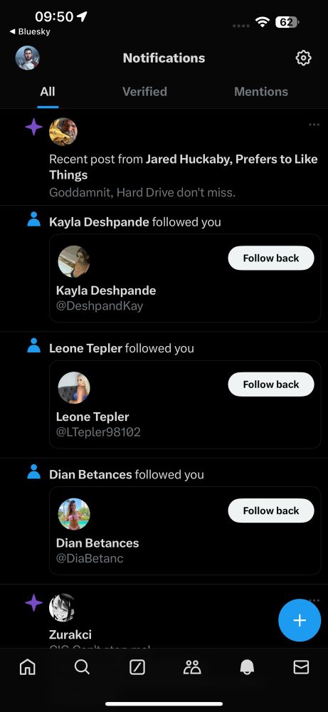 Bots following virtually new/dormant Twitter account