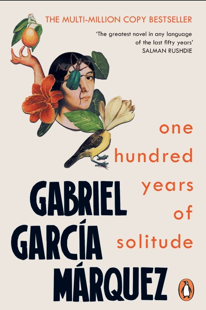 Cover image of the novel "One Hundred Years of Solitude" by Gabriel Garcia Marquez