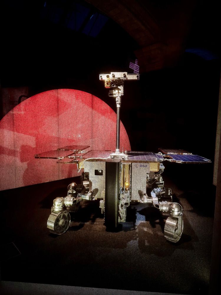 A Mars rover on display in the Natural History Museum in London