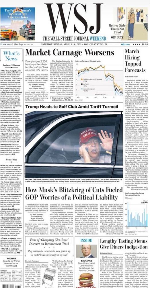 Trump Heads to Golf Club Amid Tariff Turmoil.