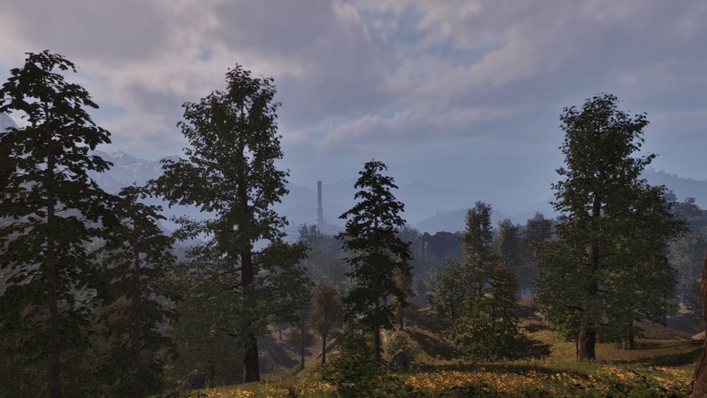 The Imperial City as viewed from Chorrol and The Great Forest. This is a screenshot from the upcoming video tomorrow. Taken in VR using UEVR, in Oblivion Remastered.