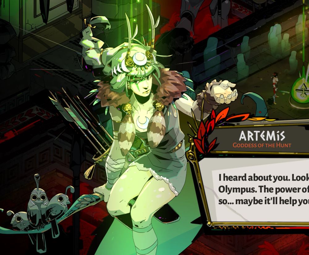 screenshot of Artemis, Goddess of the Hunt from Hades