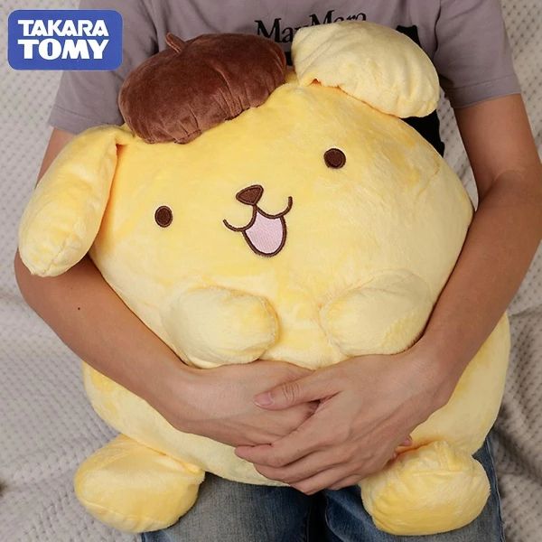 large pompompurin plush being lovingly held