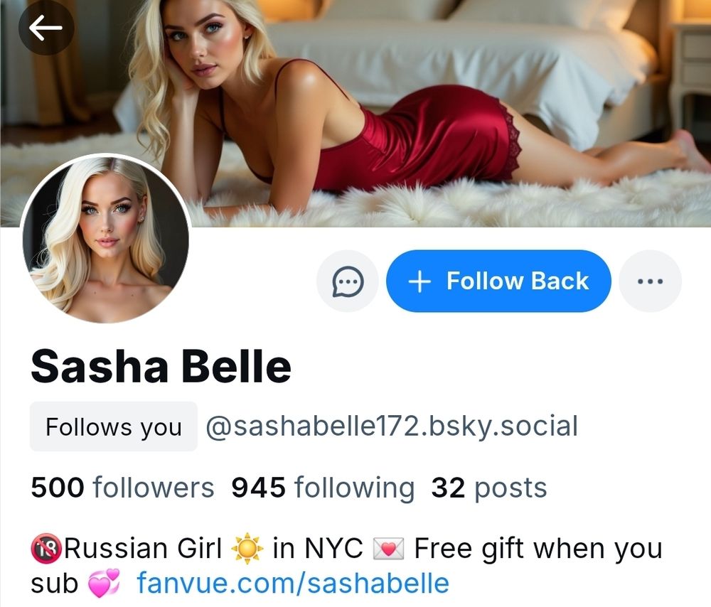 Screenshot of bluesky user Sasha Belle (@sashabelle172.bsky.social)