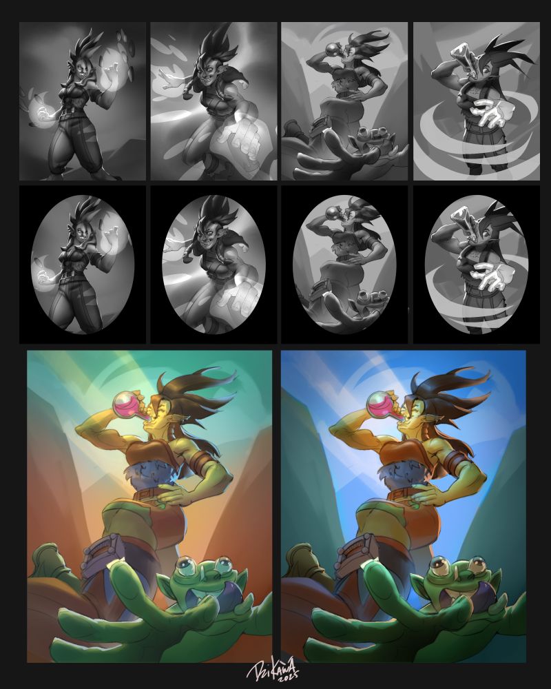 Hello everyone!
I attended the illustration workshop by Lunar Academy called "Card Game Illustration with Alexandre Leoni" 
I learned a lot of interesting things :3
@lunar-academy.bsky.social @mooncolony.bsky.social 
#digital #illustration #Hearthstone #art