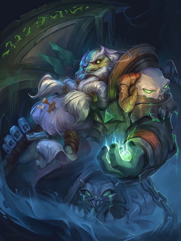 Hi! :3 
Made this one around 2 years ago!
Got really inspired by the Hearthstone art and Dave Greco so I decided to practice a little bit! This fanart piece was made using an original concept art of the character by Blizzard as seen in the video. 
https://youtu.be/bRYg3JIe5jY?si=hljG7IOu8lnYOW21