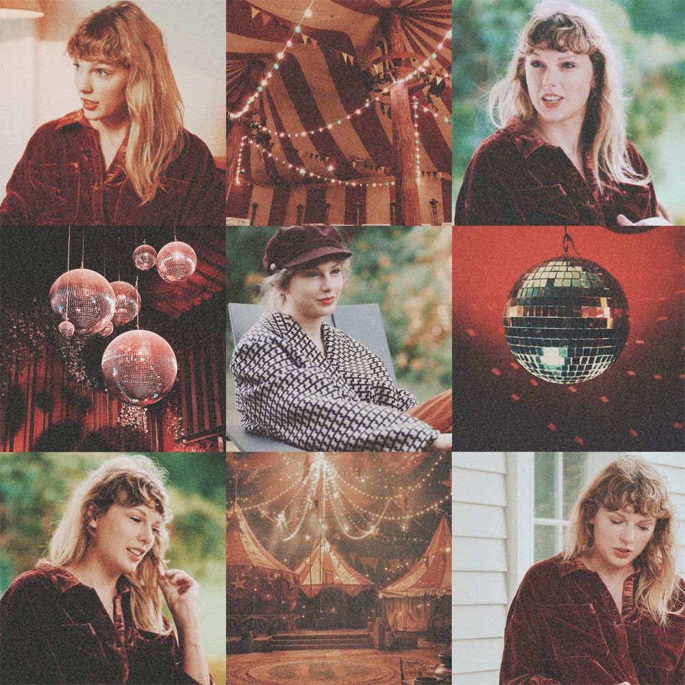 aesthetic collage inspired by mirrorball by taylor swift 