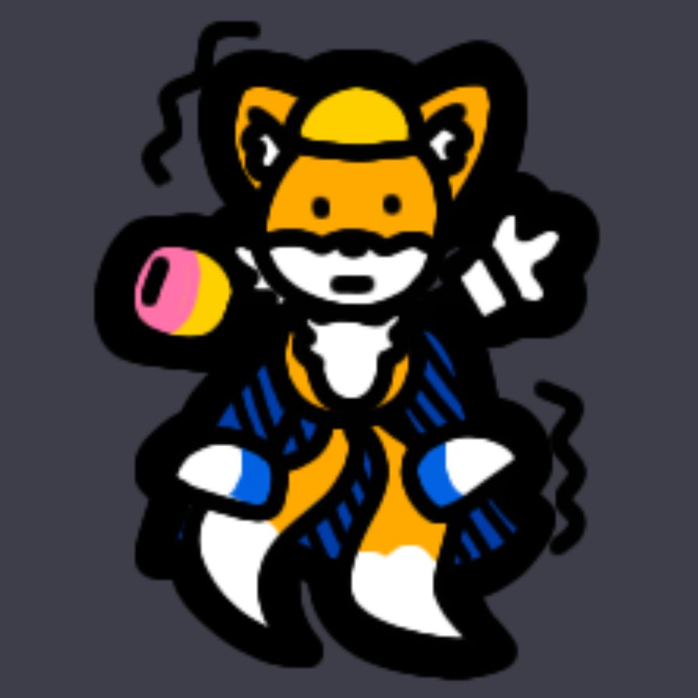 A close up image of Tails looking scared