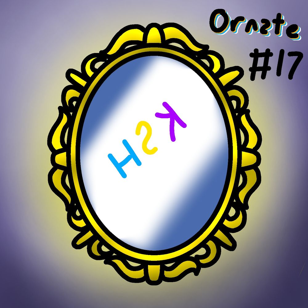 Shiny gold mirror reflects the words KSH