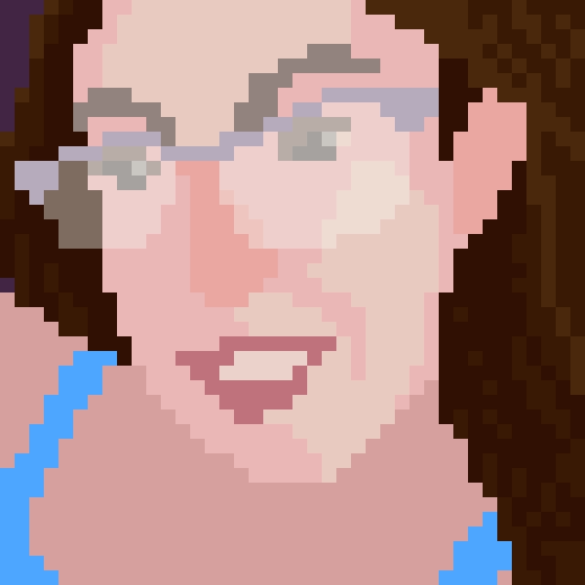 Imagen pixel art. Supuestamente soy yo pero aun no soy muy buena haciendo pixel art.