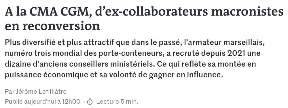 CMA CGM, Rodolphe Saadé recrute d’anciens conseillers ministériels. 