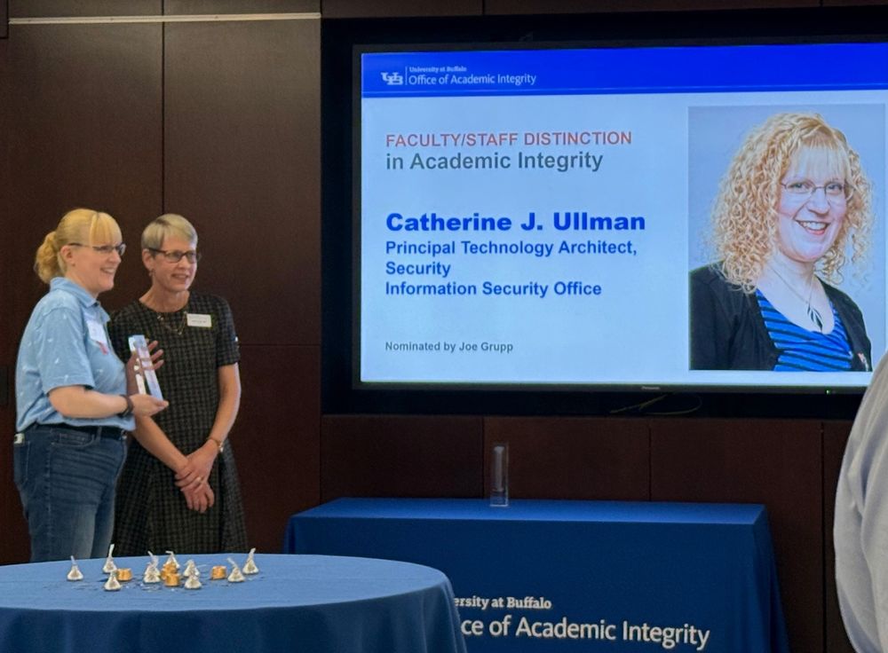 Cathy Ullman with her award.