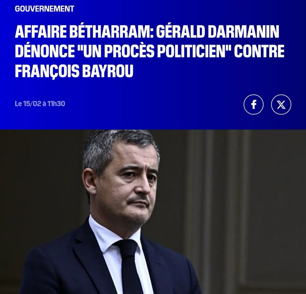 Post X de BFMTV reprenant une déclaration de Gérald Darmanin au sujet de l’affaire Betharram avec ce texte :

Affaire Betharram : Gérald Darmanin dénonce un « procès politicien » contre François Bayrou
