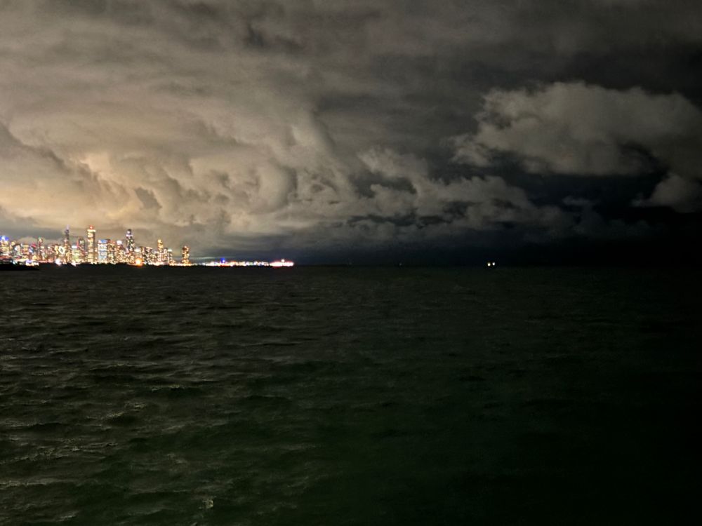 chicago skyline with an angry sky