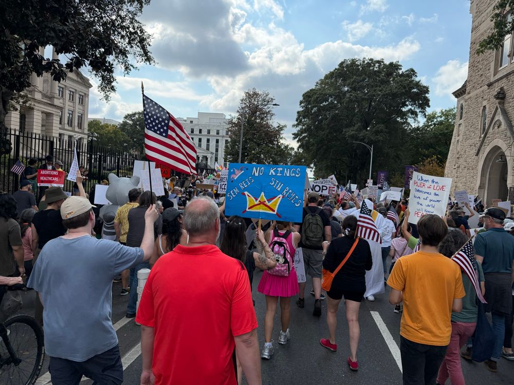 Marchers at the Georgia state capitol for no kings