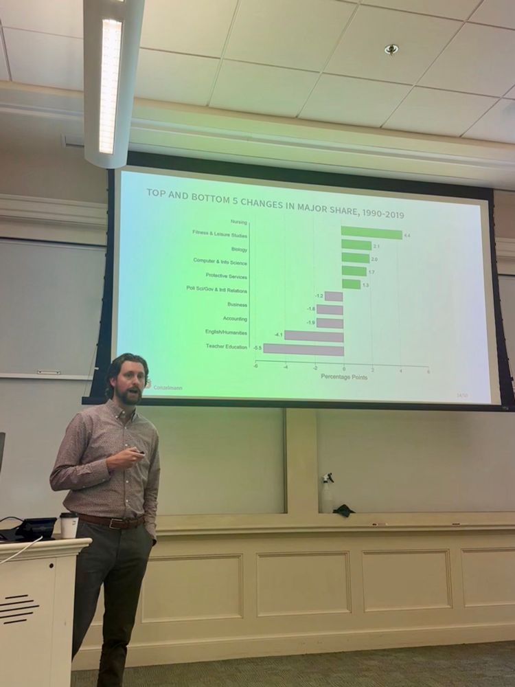 John Conzelmann presents his research on the diversification of higher education 