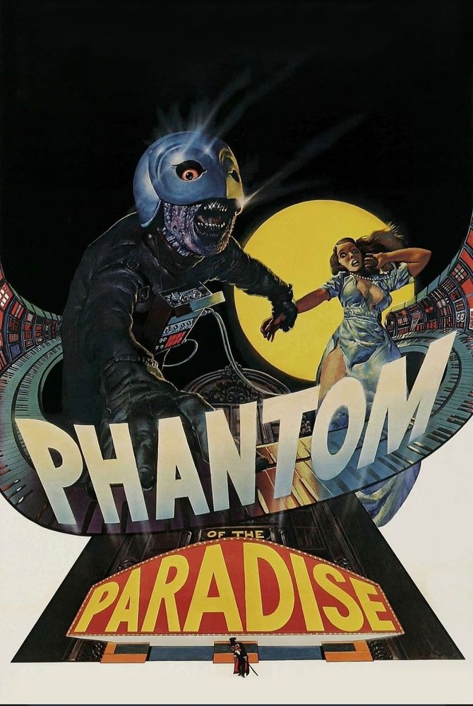 A monster in a mask grabbing a woman to try and run away 