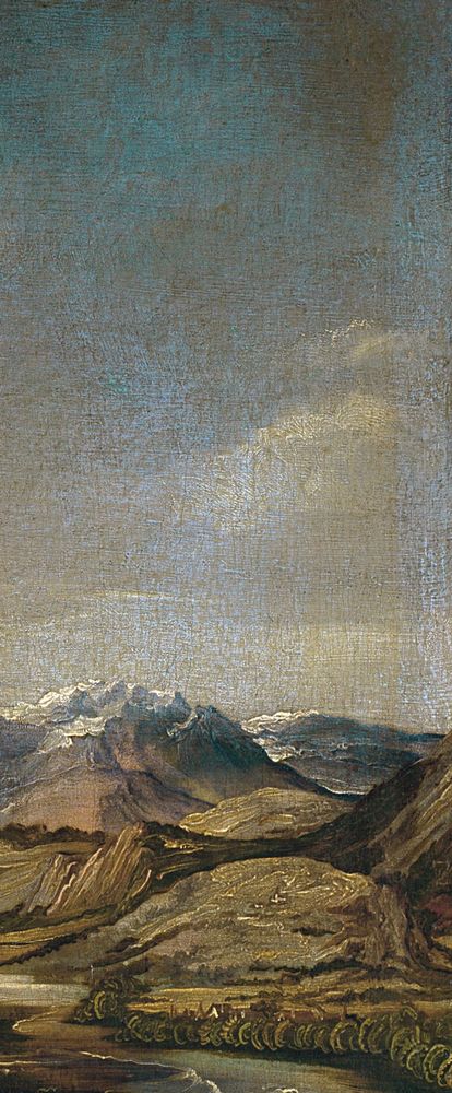 Detalle del cielo de “Autorretrato" (1498) de Durero 