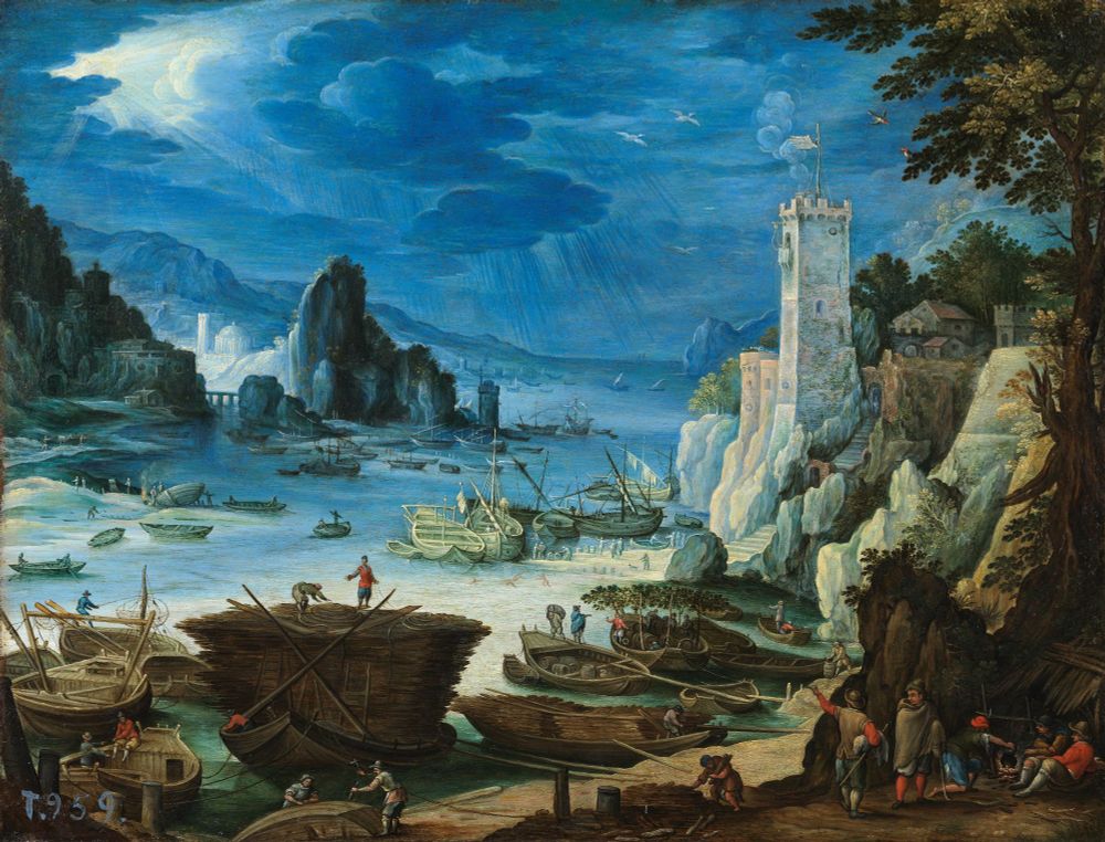 “Puerto con castillo” (Hacia 1601) de Paul Bril