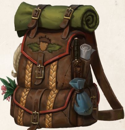 a fantasy backpack from D&D with a bedroll tied on top of it, which is a LIE and was NEVER how they worked and no WONDER it always seemed too small!!