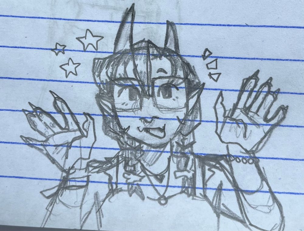 pencil drawing of juanaflippa from the QSMP