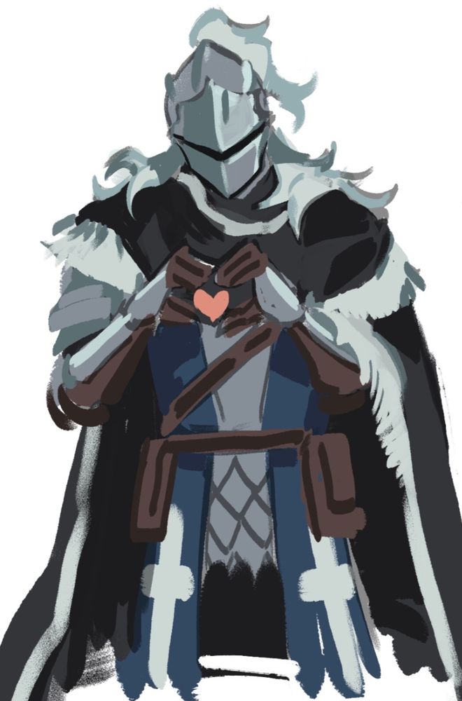 digital drawing of my oc, the condemned, making a heart shape with his hands