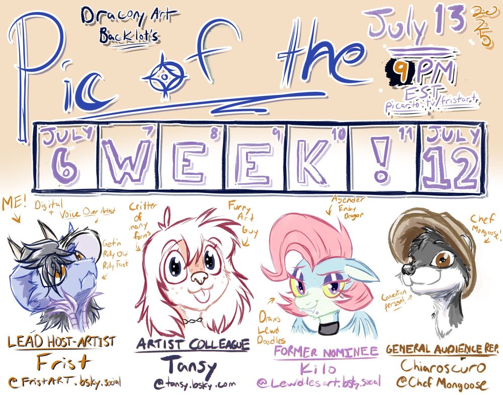 A banner for an art review stream this weekend featuring the headshots of the panelists.
May 12, 2025
