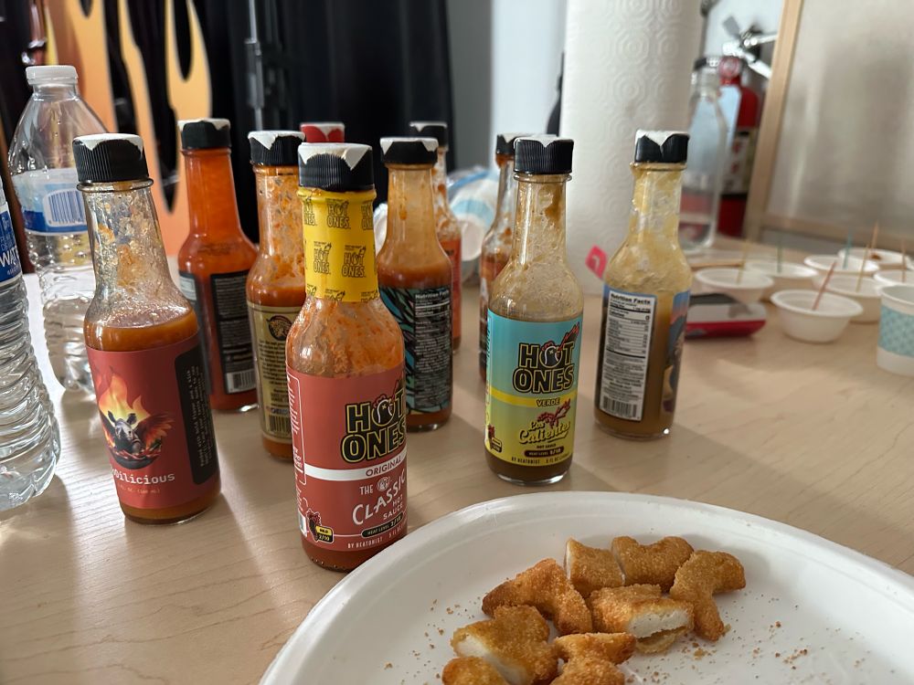 The hot sauces and dinosaur chicken nuggets!
